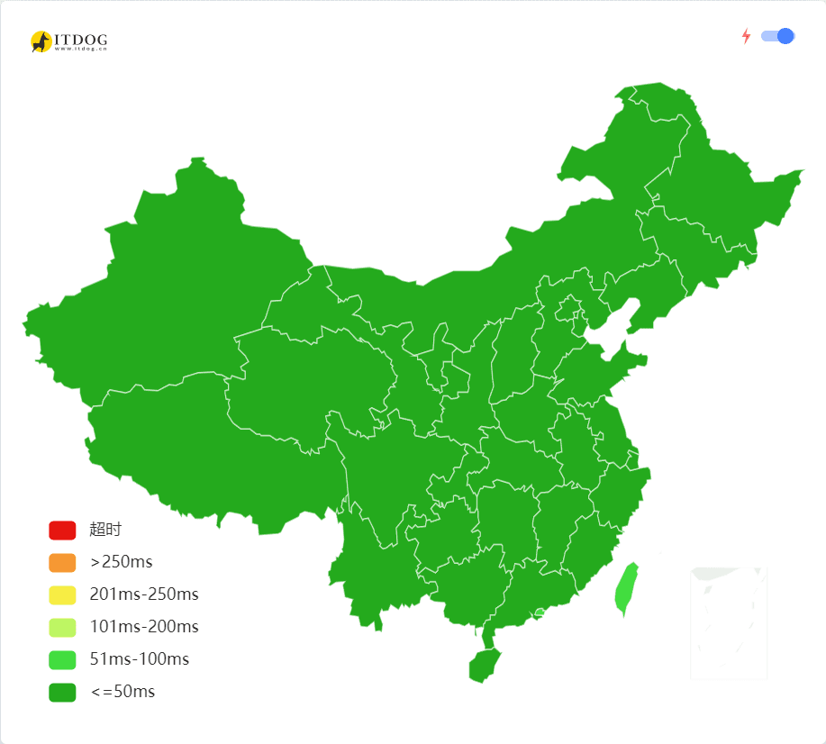 网站 Ping 测试结果图